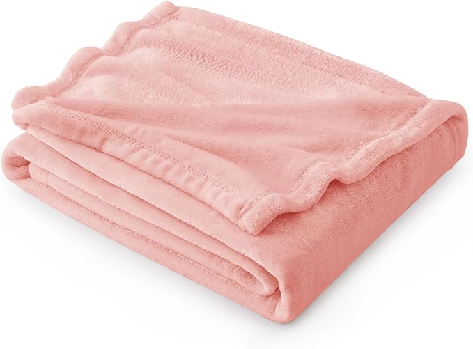 Bedsure Fleece Throw Blanket for Couch Pink - Lightweight Plush Fuzzy Cozy Soft Blankets and Throws for Sofa, 50x60 inches