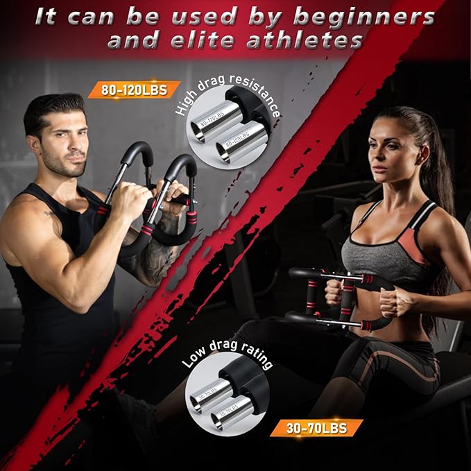 BEJEA Twister Arm Trainer,30-120lb Adjustable,Chest Trainer for Men & Women with 4 Springs & Train Poster,Arm Trainer for Chest Clip Muscle & Arm Strength