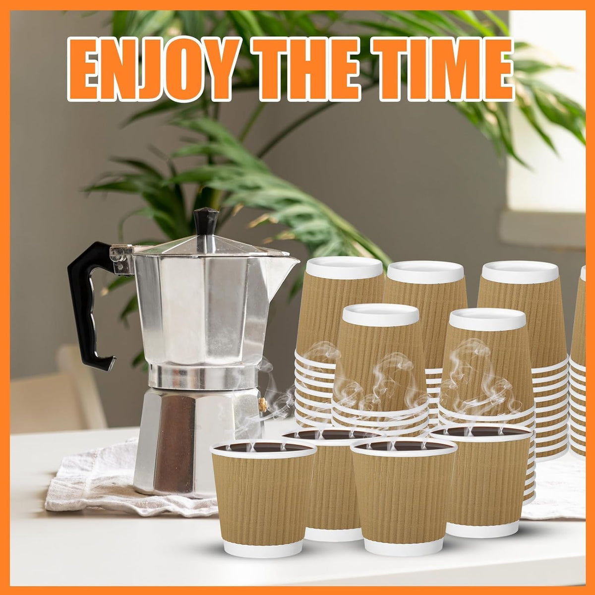 240Pack Paper Espresso Coffee Cups, 4 oz Disposable Coffee Cups,Corrugated Insulated Ripple Wall, Paper Ripple Cups for Coffee, Hot Chocolate and Hot Tea Drinks -Champagne