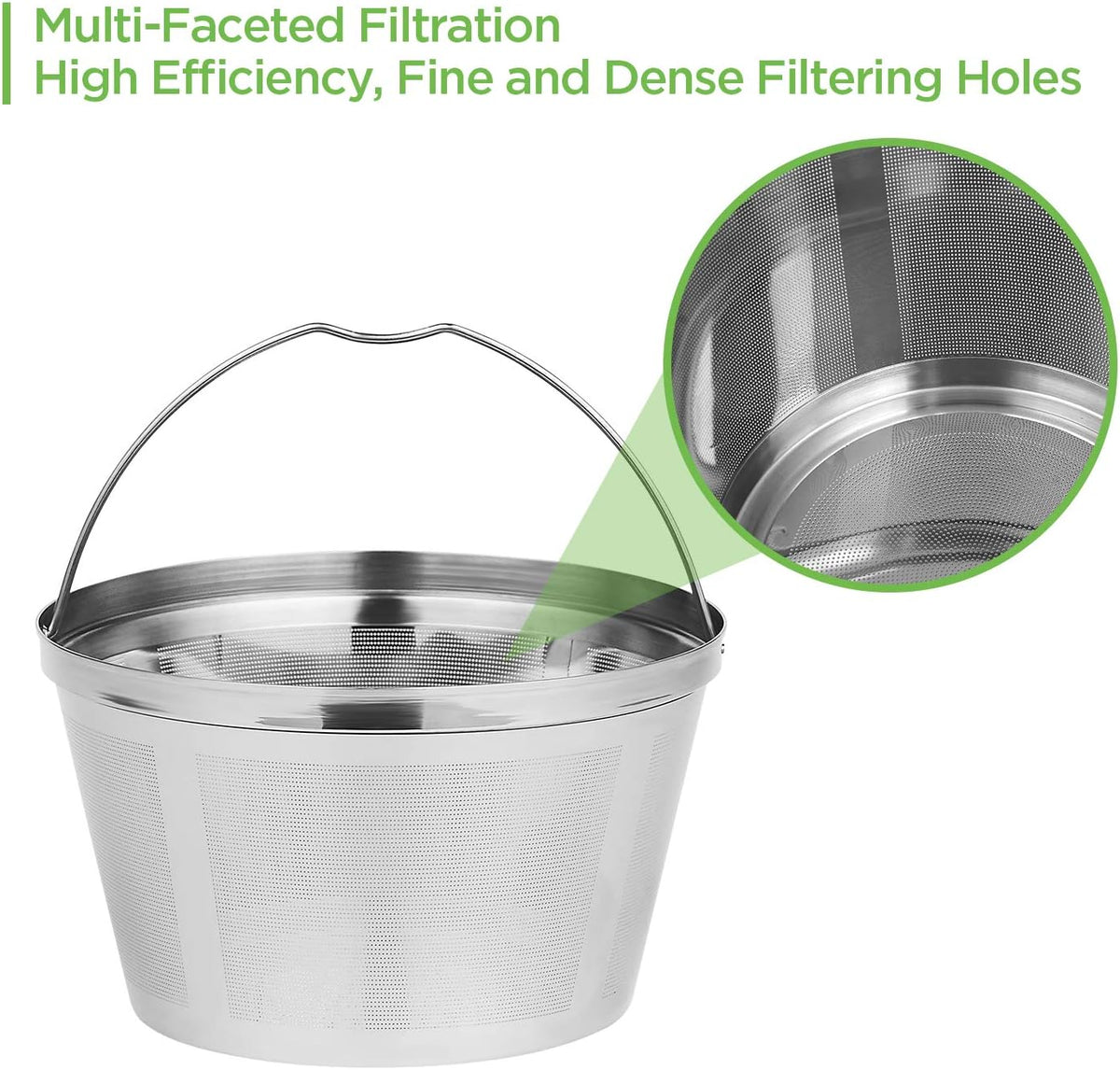 Stainless Steel Reusable Coffee Filters Basket 8 12 Cup Sturdy Permanent Coffee Filter fit for Mr. Coffee Black,Decker Coffee Makers 8 12 cups