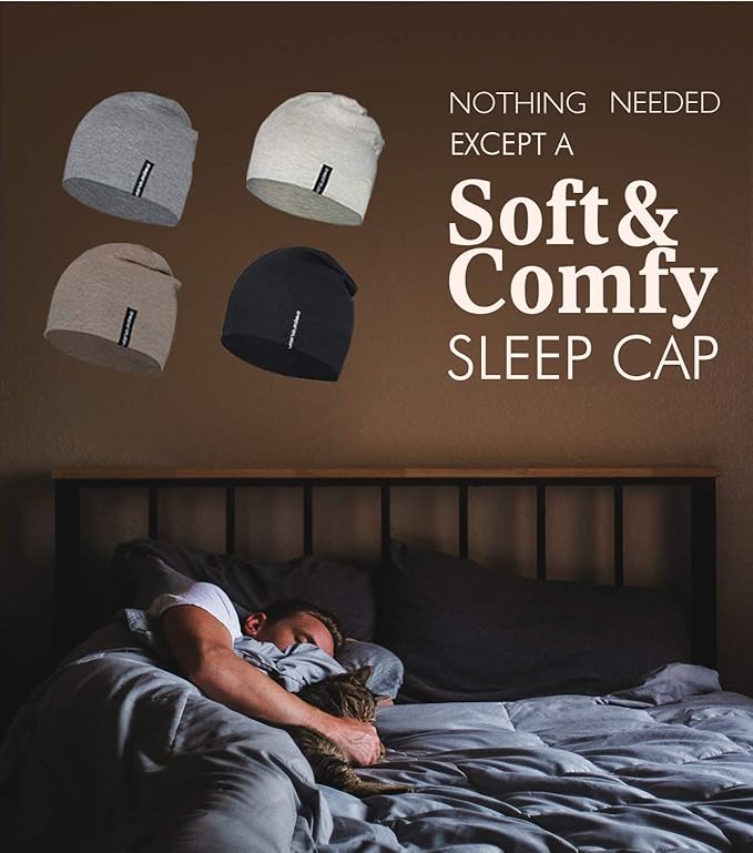 9" Multifunctional Lightweight Beanies Hats Snug Fitting, Running Skull Cap Helmet Liner Sleep Caps