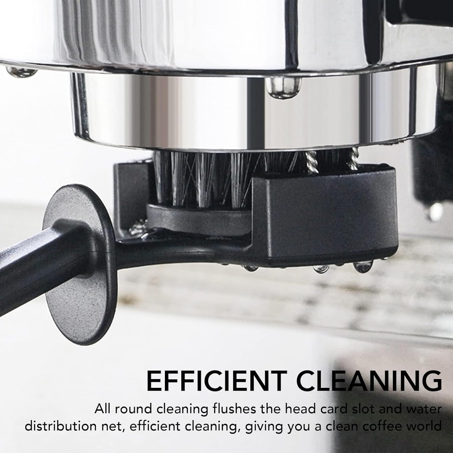 Atyhao Espresso Machine Brush, Coffee Machine Brush Cleaner Removable Coffee Maker Espresso Group Round Brushes Barista Grinder Tools (58MM)