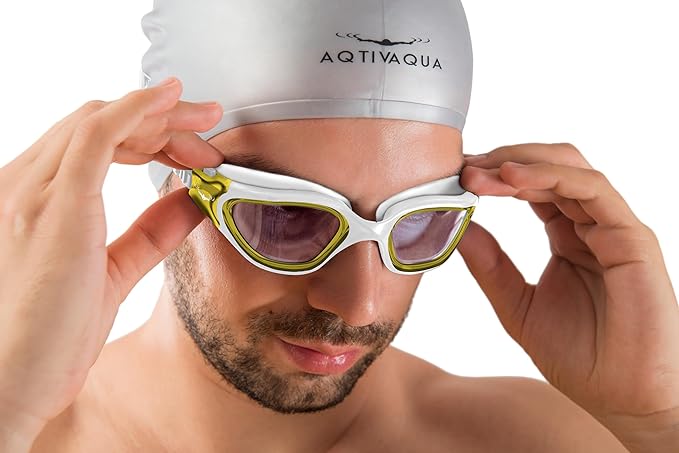 AqtivAqua Swimming Goggles, DX Wide View Swim Goggles for Adult Men Women, Anti Fog No Leaking