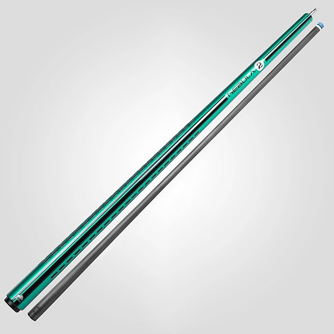 RHINO Nebula 2 Pool Cue - 100% Carbon Fiber Shaft & Composite Butt. Time Crystal Tip, Pro Taper Design, 12.4 mm,12.8 mm. 3/8-8 Joint, 3D Friction Grip. Low Deflection Pool Cue