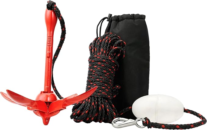 Boat Anchor 3.5 lb Folding Anchor, Grapnel Anchor Kit for Kayaks, Canoes, Paddle Boards