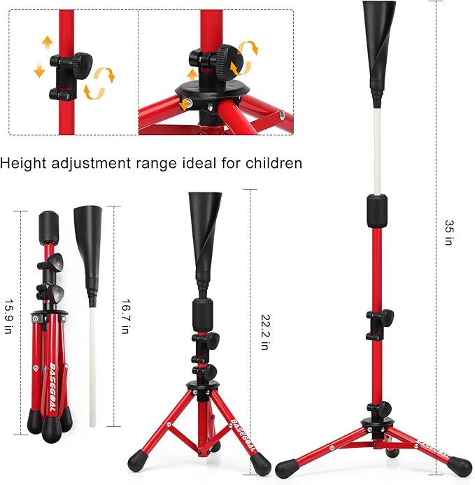Baseball Tee for Kids,Youth Stand Set,Teeball Set,Youth Baseball,Softball Batting Tee Set,Easy Adjustable Height