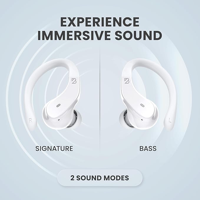 Back Bay Audio - Runner's Wireless Earbuds Bluetooth Headphones for Sports, Hook Over The Ear Buds, Deep Bass, Wrap Around Earphones with Earhooks for Running, Workout Wireless Headphones for The Gym