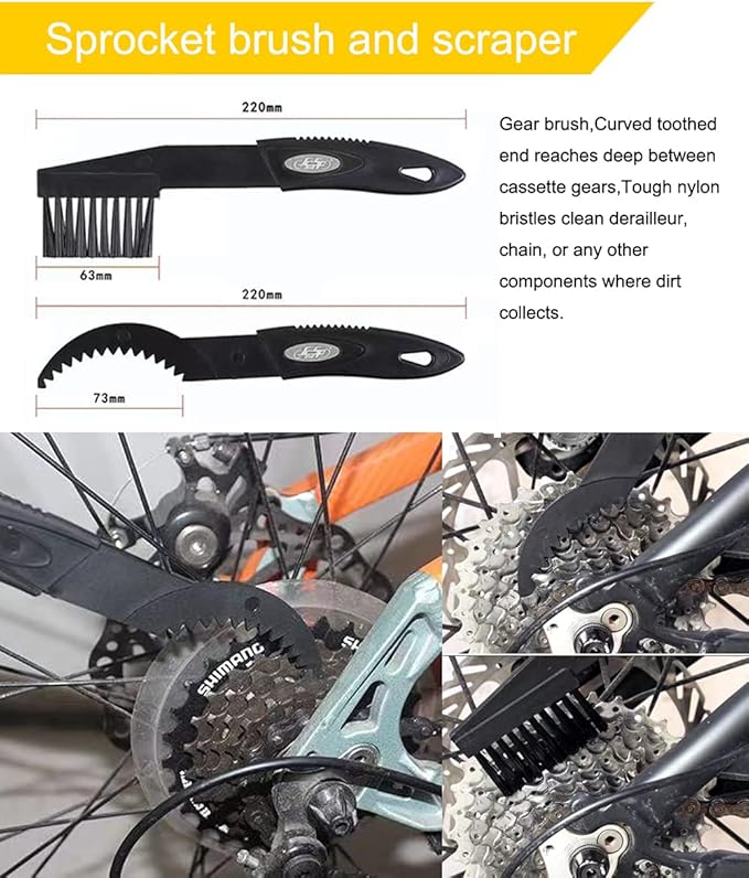 Bike Cleaner kit to Clean/Protect/Lube Bicycle,with Chain Scrubber,Cleaning Brush Tool,Bike Cleaner(19oz),Degreaser(10or19oz),Wet Lubricant(2oz)