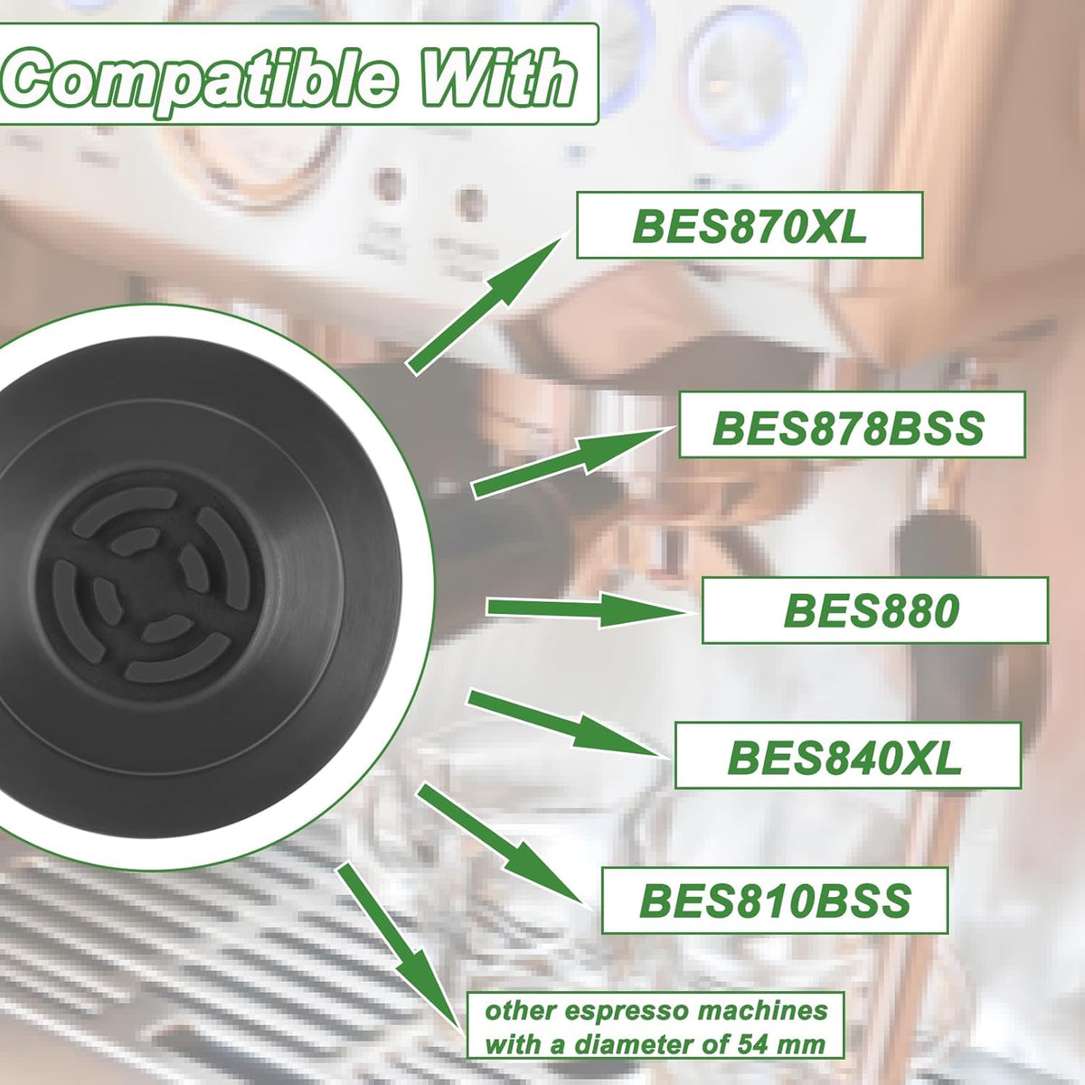 54mm Cleaning Disc for Breville 2 Pack Espresso Backflush Cleaning Disc for Breville Compatible with Bes870XL/ Bes860XL/Bes840XL/Bes450,etc