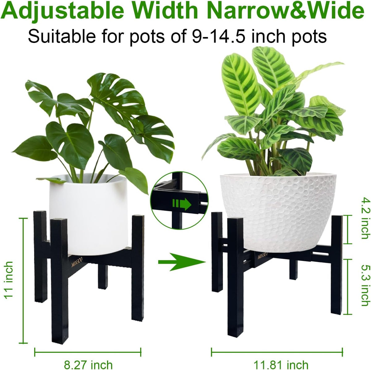 Adjustable Drink Dispenser Holder Water Dispenser Stand - Fit Beverage Dispenser, 3-5 Gallon Glass Water Jar, Water Cooler, Water Filter, Water Crock Dispenser (Black, For 9-14.5" Dispenser)