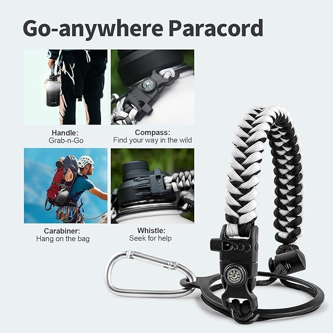 64 oz Insulated Water Bottle with Straw (Cold for 48 Hrs), Half Gallon Stainless Steel Triple Wall Vacuum Sports Water Jug, Leakproof Hydro Cup Flask with Straw Spout Lids & DIY Stickers