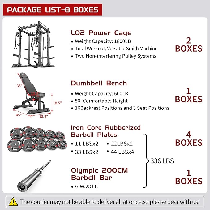 Power Rack Power Cages Multi-Function Squat Rack with Cable Crossover System Selectable More Training Attachment Weight Cage for Garage Home Gym