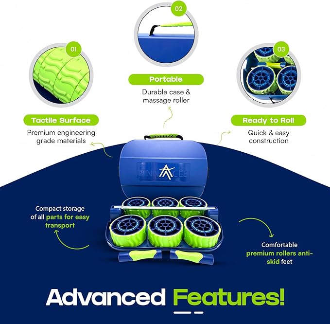 Pinnacle TRS Massage Roller - Modular Portable Muscle Roller for Sore Muscles and Full Body Adjustments