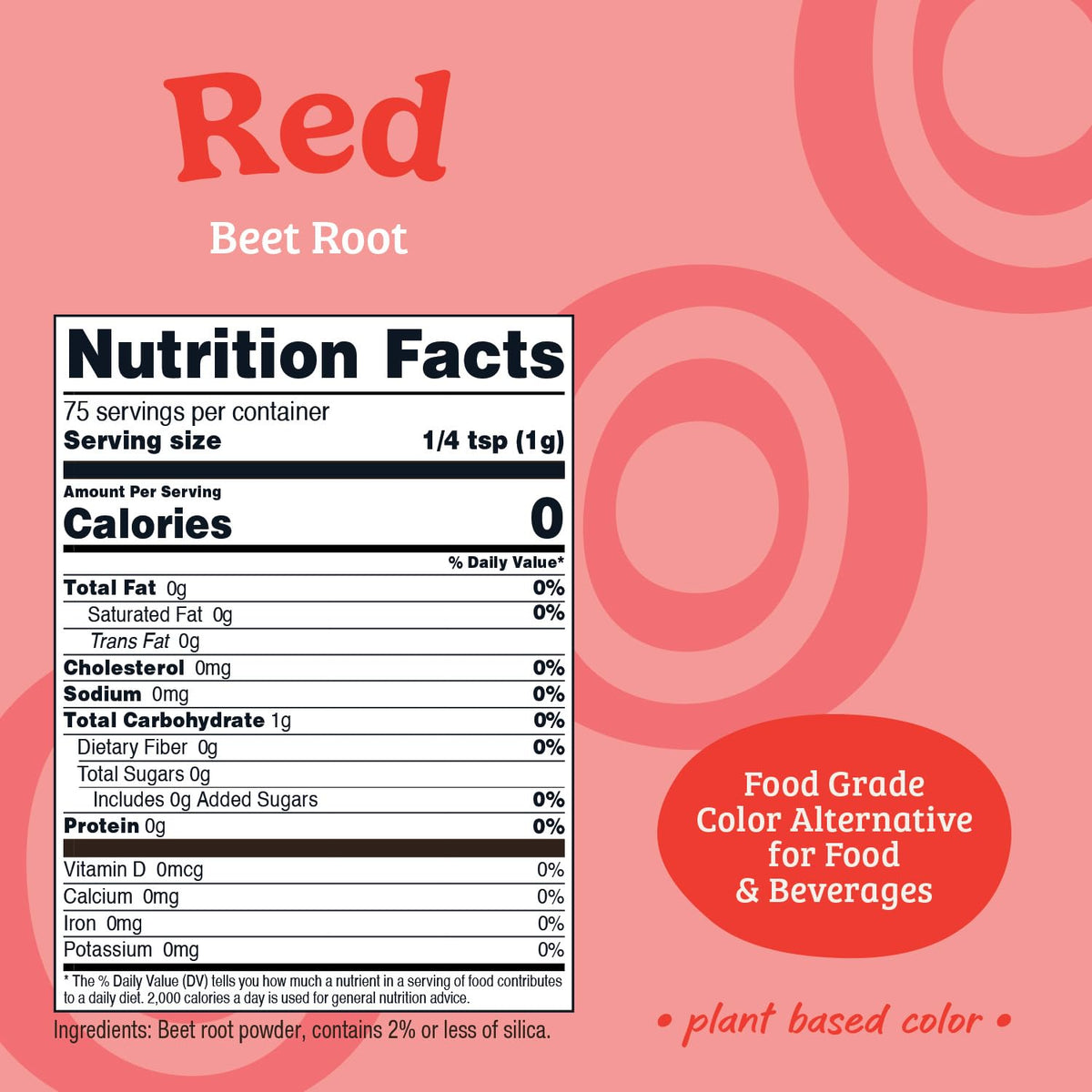 Nutricost Red Plant Based Food Coloring From Beet Root Powder (75 Servings) - Nutricolor Color Alternative For Food & Beverages