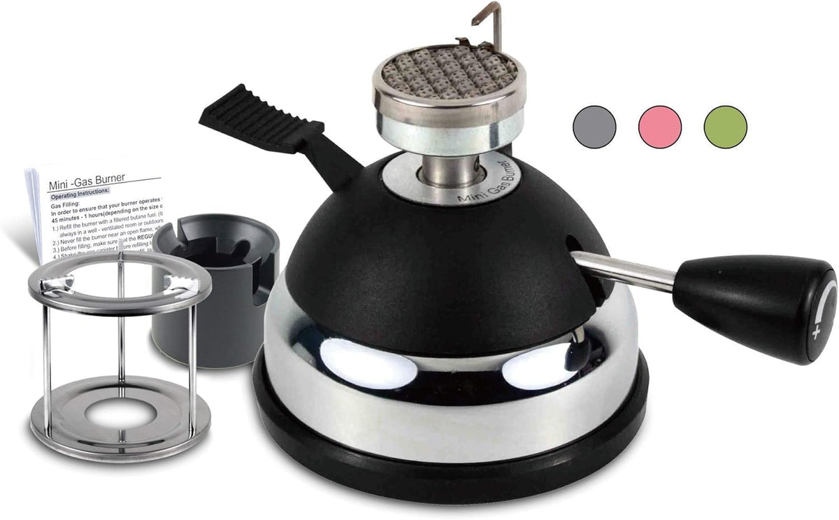 BLUEFIRE Butane Mini Burner for Tabletop Coffee Siphon Syphon/w Furnace Stand and Assembly Rack Ceramic Windproof Torch Head Portable Cooking Stove Espresso Maker Chafing Soup Tureens Fondue Bunsen