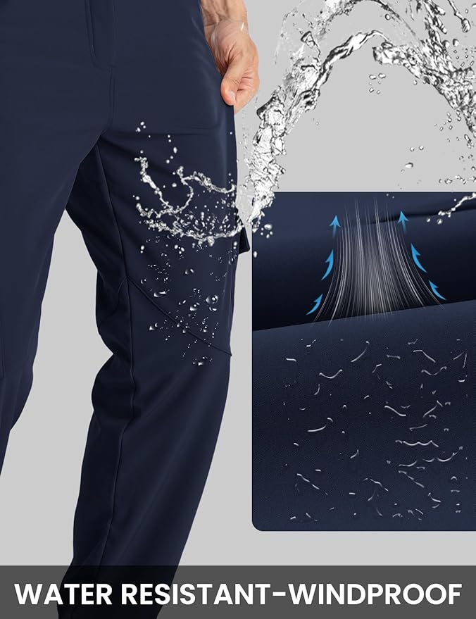 TBMPOY Men's Snow Ski Fleece Lined Hiking Pants Waterproof Winter Snowboard Warm Outdoor Insulated Pants Windproof