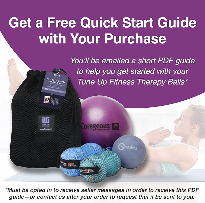 YOGA TUNE UP® Therapy Balls in Tote by Tune Up Fitness - Massage Balls for Trigger Point, Pressure Point & Myofascial Release - Use as Single or Peanut Ball for Pain Relief & Relaxation (Deep Purple)