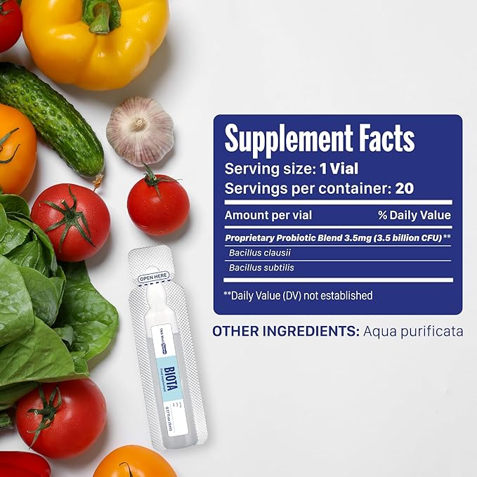 Biota Probiotic Drinks for Digestive Health & Immune Support,Fast Acting Support Stomach Constipation, Digestive Daily Probiotic for Adults, Kids, Gluten, Sugar Free & Non-GMO, 20 Servings