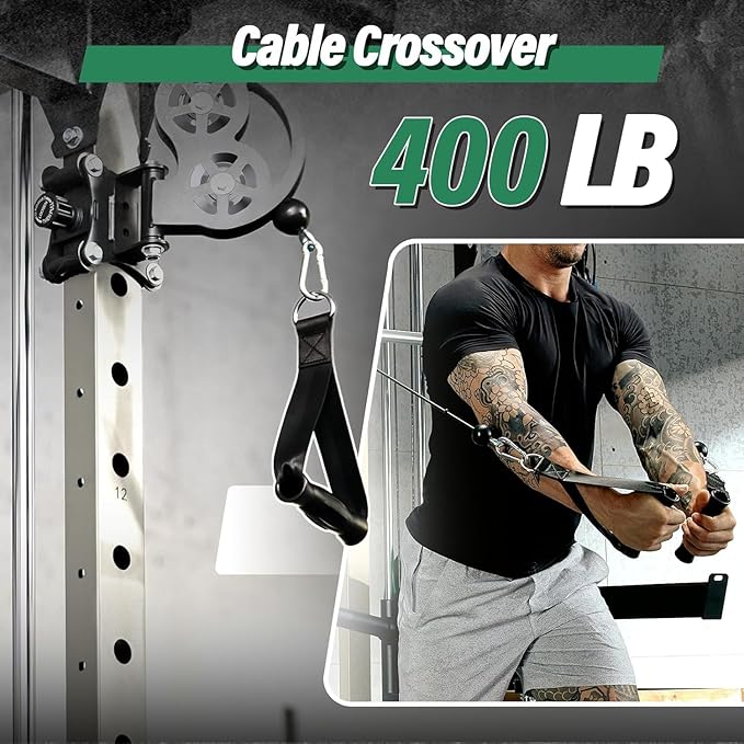 B52 Machine Home Gym with Power Rack, Cable Crossover, Dual Pulley System, Landmine, and Multi-Grip Pull-Up Bar – Heavy-Duty Fitness Equipment for Strength Training and Full-Body Workouts