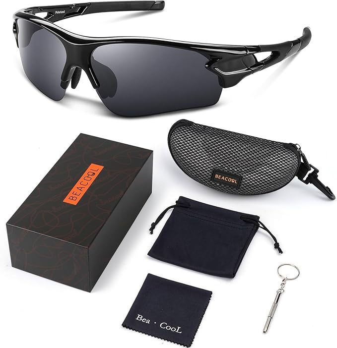 BEACOOL Polarized Sports Sunglasses for Men Women Youth Baseball Fishing Cycling Running Golf Motorcycle Tac Glasses UV400