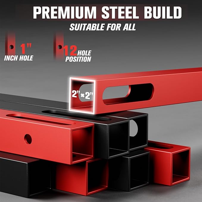 RitFit Power Cage with Optional LAT PullDown/Cable Crossover, 1000LB Squat Rack for Home & Garage Gym, with Weight Storage Rack and More Training Attachments, ASTM-Certified