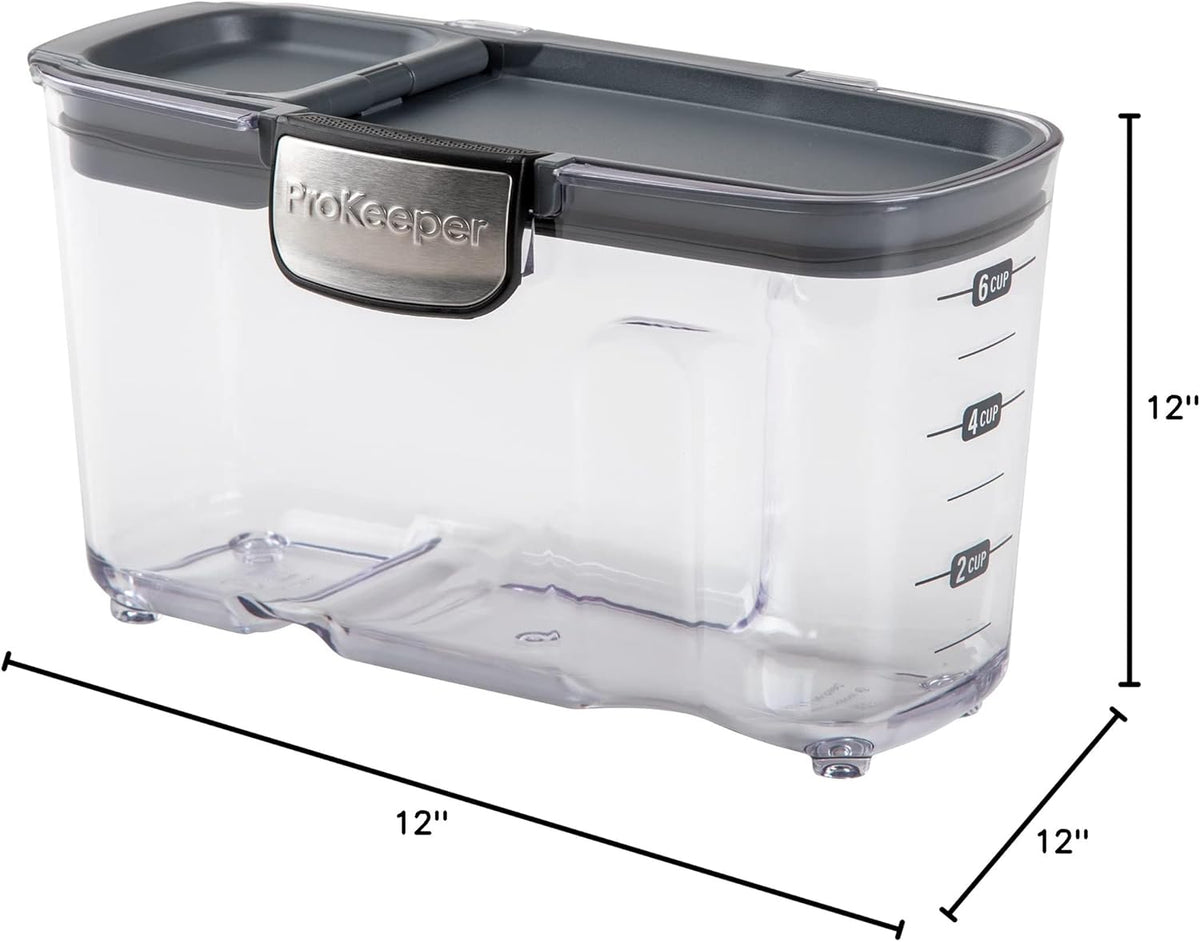 Progressive International ProKeeper+ Clear Plastic Airtight Food Baker's Kitchen Storage Organization Container Canister Set with Magnetic Accessories, 2- Piece Set (Cereal 1.5-Quart)