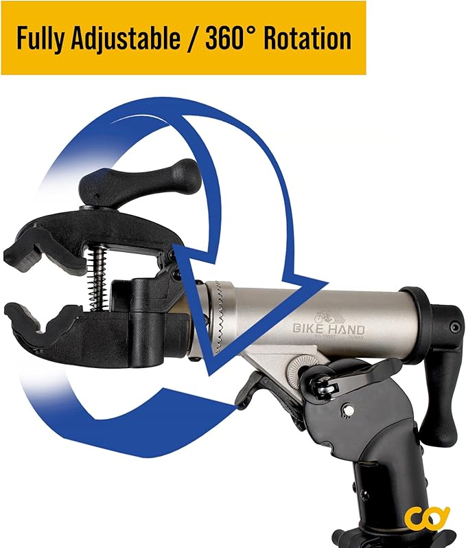 BikeHand Bike Repair Stand | Lightweight & 360 Adjustable Home Bicycle Mechanics Workstand w/Magnetic Tool Plate | Quick Release Portable Bike Maintenance Stand for Mountain & Road Bike