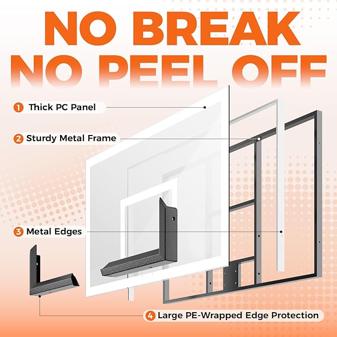 Basketball Hoop 44 Inch Backboard Protable Basketball Hoop Outdoor, 4.8-10ft Height Adjustable Basketball Goal System for Kids Youth Adults Play in Backyard/Courts/Indoor