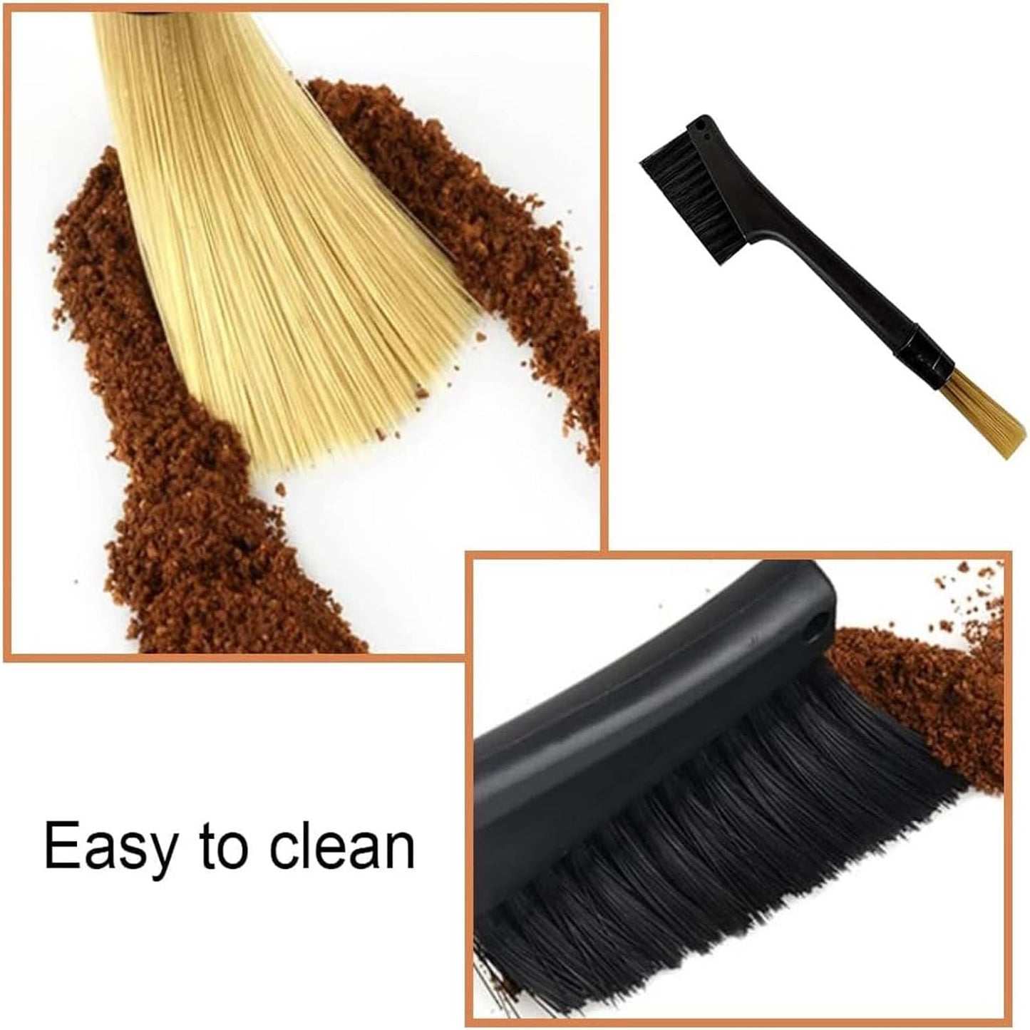 Coffee Machine Cleaning Brushes 2Pcs, Detachable Dusting Bar Espresso Coffee Machine Grinder Cleaning Brushes, Two Head Brushes for Bean Grain Coffee Tool Tabletop Barista Home Kitchen Dual Purpose