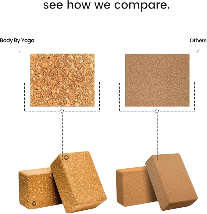 Premium Cork Yoga Blocks - Extra Large Yoga Block 2-Pack or Extra Tall 1-Pack for Inflexible Yogis | Natural, High-Density Cork for Superior Support & Stability | Optional Yoga Strap & Gift Box