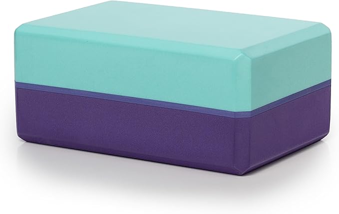 Sunshine Yoga 4" Striped Yoga Block, 10 Pack Bulk EVA Foam Yoga Blocks, Firm and Supportive Yoga Brick, Balance Foam for Stretching, Pilates, and Workout, 4" x 6" x 9"