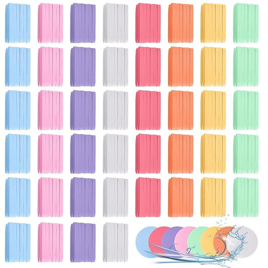 480 Pcs Compressed Facial Sponges for Makeup Removal & Exfoliating Premium Face Cleansing Sponge Pads for Women & Girls Soft Wash Round Sponge Spa & Daily Use，Multiple colors