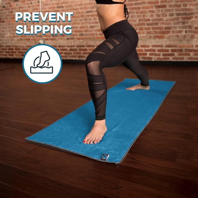 Youphoria Yoga Microfiber Non-Slip Towel - Hot Yoga Mat Towel for Enhanced Grip and Sweat Absorption