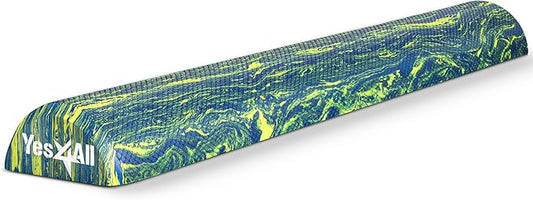 Yes4All EVA Firm Foam Roller for Stretching, Half Yoga Back Roller for Muscle Massage for Pilates, Yoga, Balance & Core Exercises - 12/36 inches