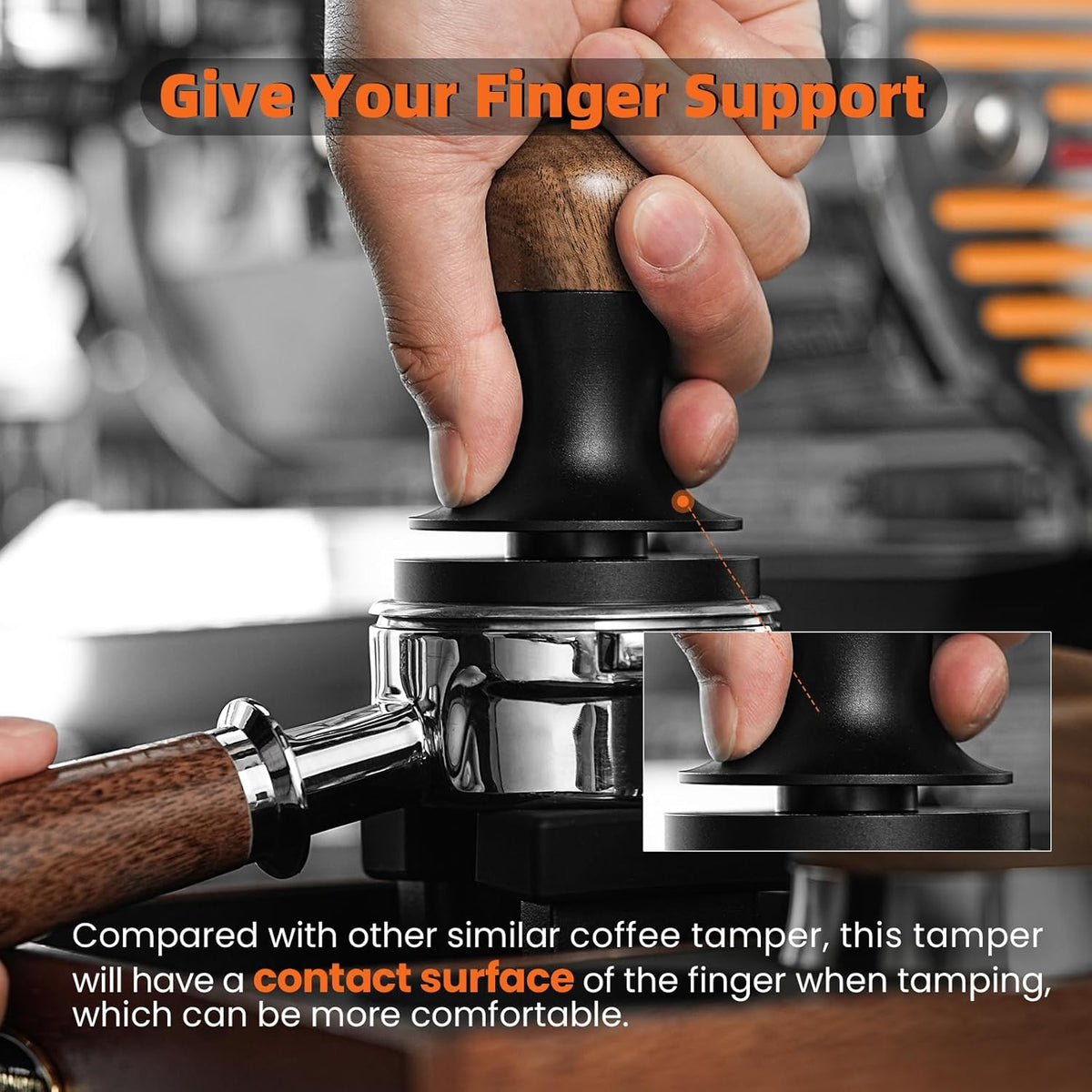 Espresso Tamper 58.35mm-3 Spring Loaded Coffee Tamper-15lb / 30lbs Replacement Springs Calibrated Tamper with Sound Feedback-MHW-3BOMBER Flat Base Tamper-Fits for 58mm Portafilter Basket T6184T-OS
