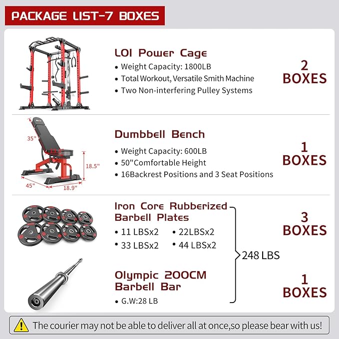 Power Rack Power Cages Multi-Function Squat Rack with Cable Crossover System Selectable More Training Attachment Weight Cage for Garage Home Gym