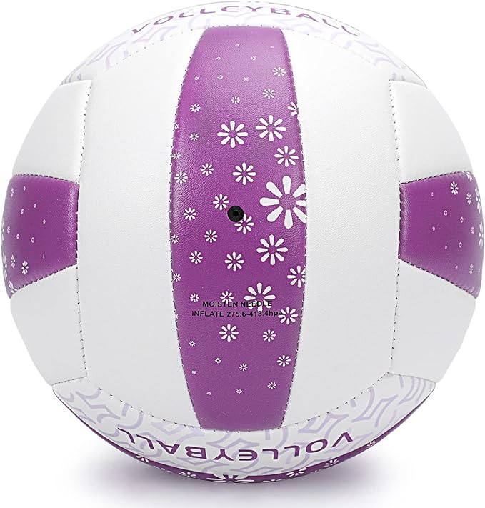 Beach/Water/Sand Volleyballs, Outdoor/Indoor Official Size, Soft Touch Volleyball for Beginners, Cute Volley Ball for Girls/Kids/Youth, Ideal Gifts with Pump for Backyard, Pool, Middle School