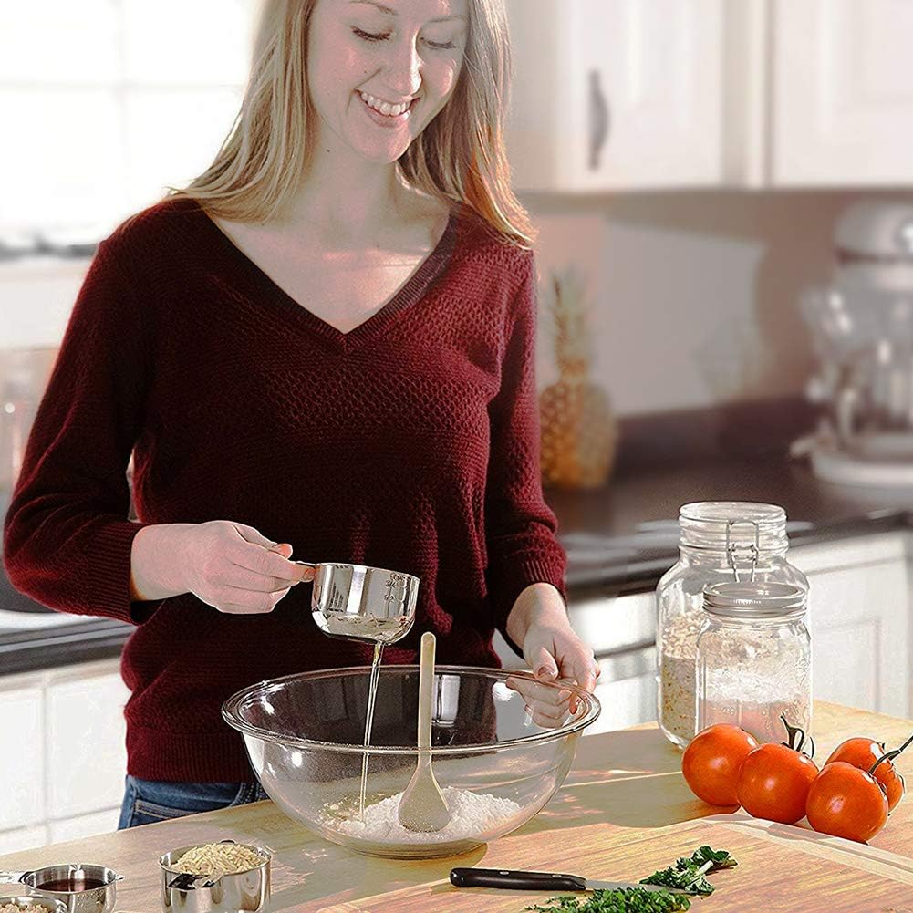 8 Pcs Stainless Steel Measuring Cups Set, Kitchen Measuring Cup for Cooking and Baking