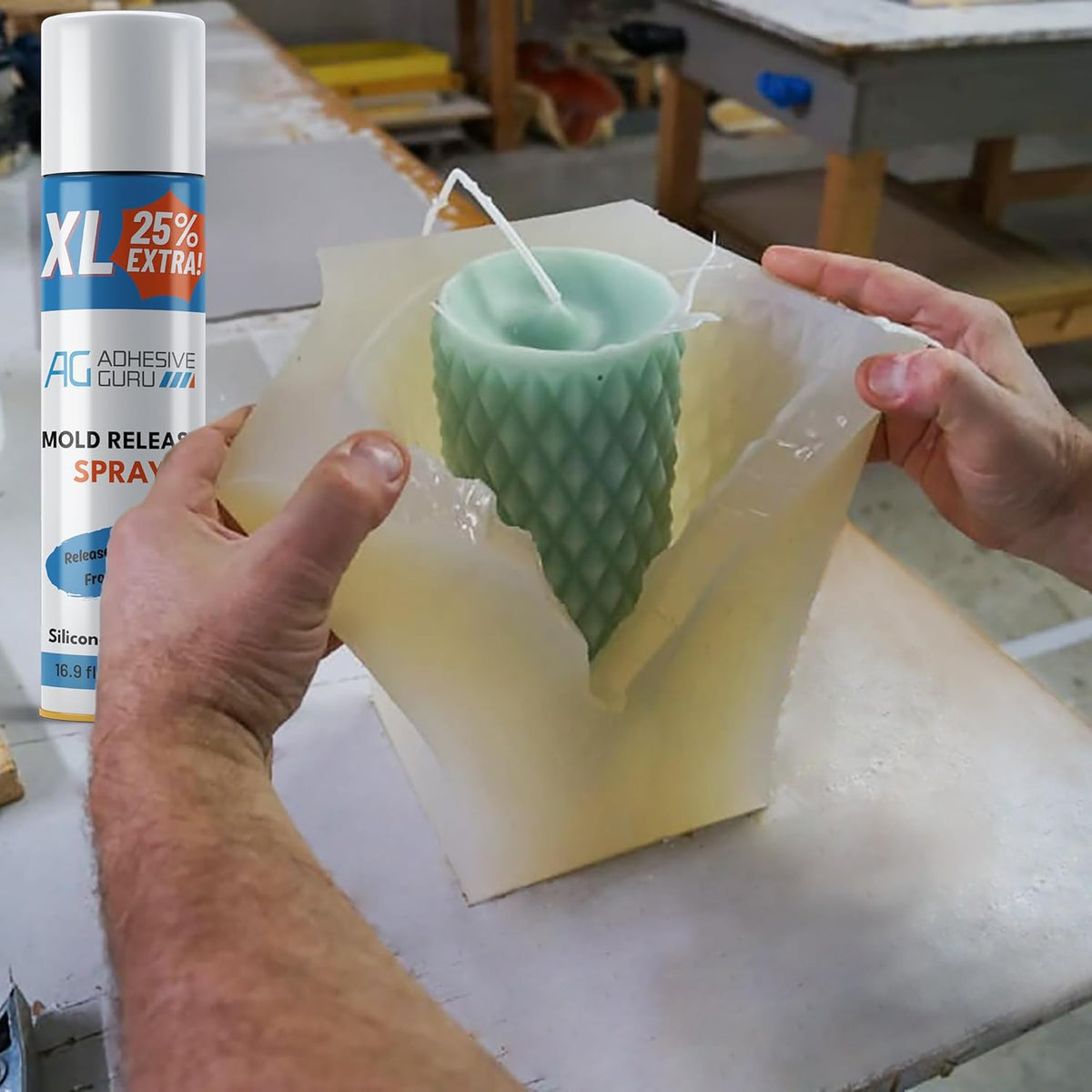 Silicone Mold Release Spray (2x16.9 fl oz / 500ml) Release Agent for Epoxy Resin, Candle & All Molds | Smooth, Non-Stick Lubricant for Easy Removal | 2 Pack