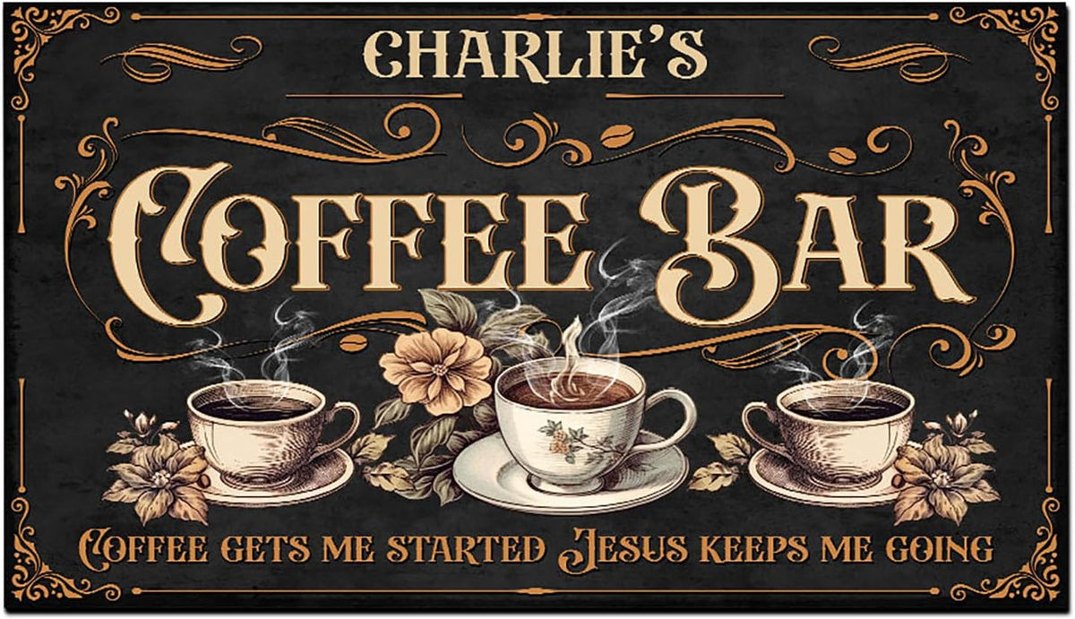 THUYPT Personalized Absorbent Coffee Mat for Counter, Coffee Drying Mat Coffee Bar Accessories, Kitchen Counter Coffee Maker Coffee Station Decoration (07)