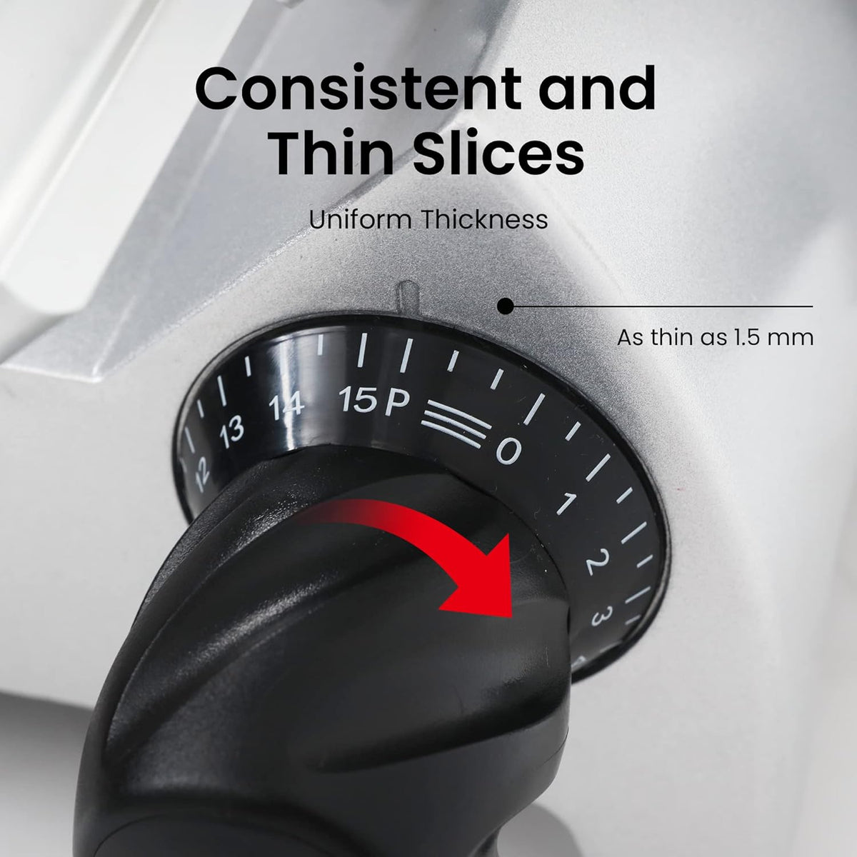 Toogood 8.7" Commercial Slicer, 1/4 HP Electric Meat Slicer, Italian Carbon Steel Blade, Quiet Performance, Semi-frozen Meat/Cheese/Food Slicer, 0.5mm to 15mm Thickness