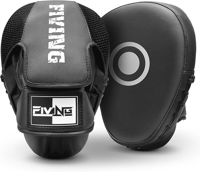 Boxing Pads for Men, Women, & Kids, Leather Focus Mitts for Martial Arts, Boxing Training, Curved Punch Mitts for Karate, Kickboxing,Muay Thai, Taekwondo