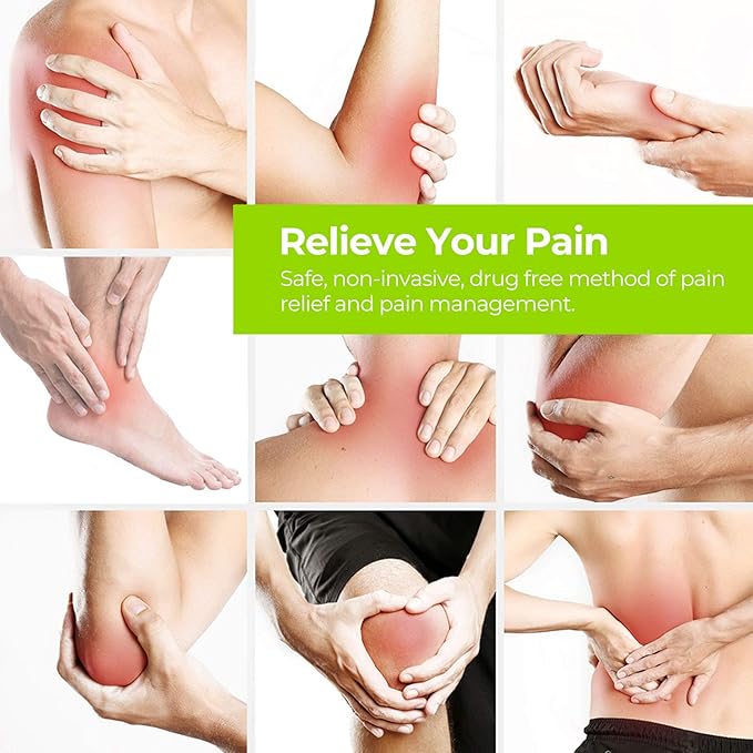 AUVON 4 Outputs TENS Unit EMS Muscle Stimulator Machine for Pain Relief Therapy with 24 Modes Electric Pulse Massager, 2" and 2"x4" Electrodes Pads, Black