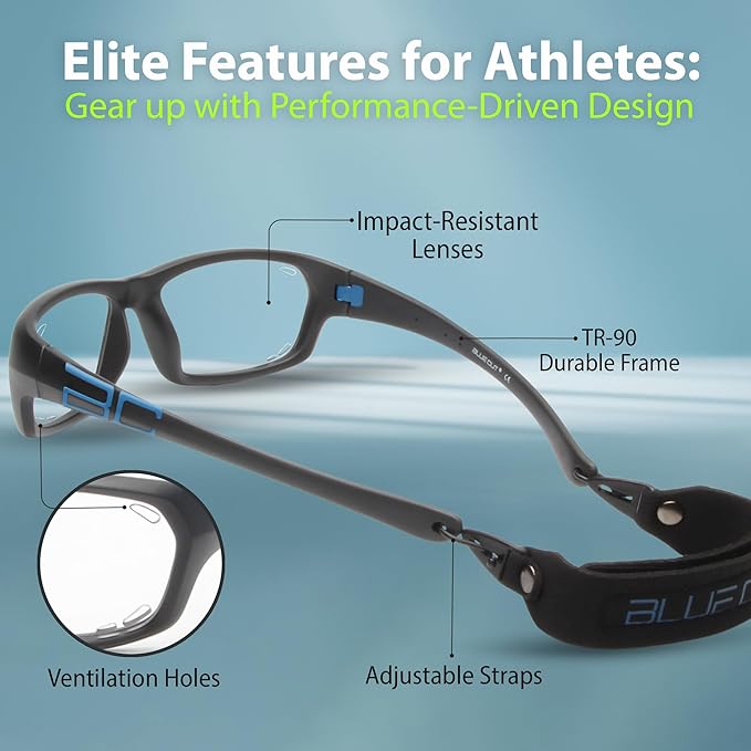 BLUE CUT Sports Protection Goggles, Photochromic Lenses Safety Glasses for Basketball, Pickleball Indoor Outdoor Sports