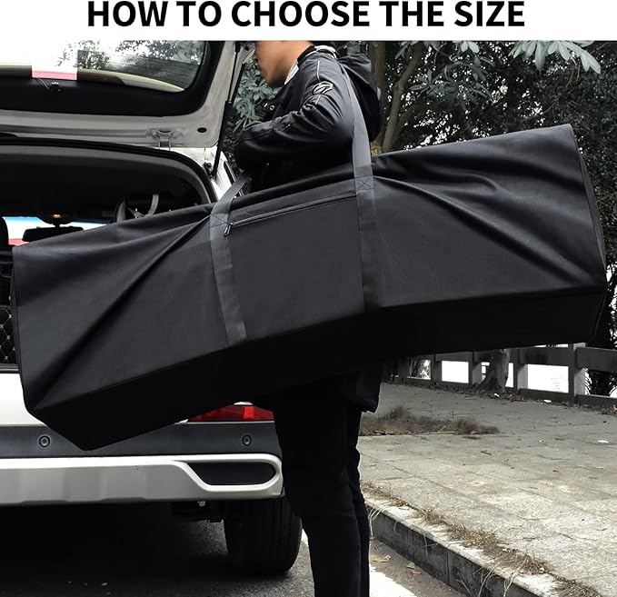 46 Inch Travel Duffle Bag Extra Large Sport Equipment Duffel Bags with 2-way Lockable Zippers(Black 46inch 2Pack)