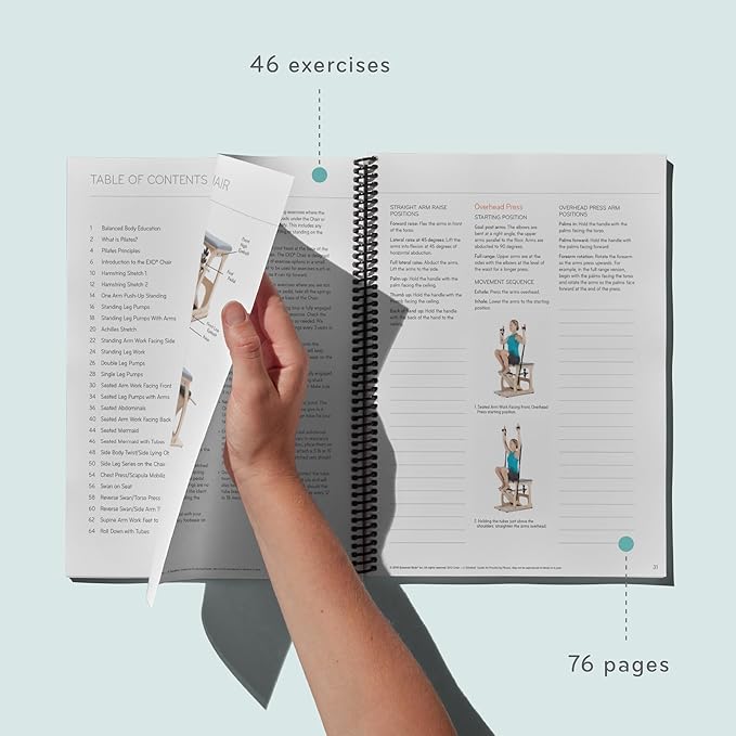 Balanced Body Exo Chair Guide, Pilates Exo Chair Guide for Workout Equipment, for Home Gym or Studio Use.