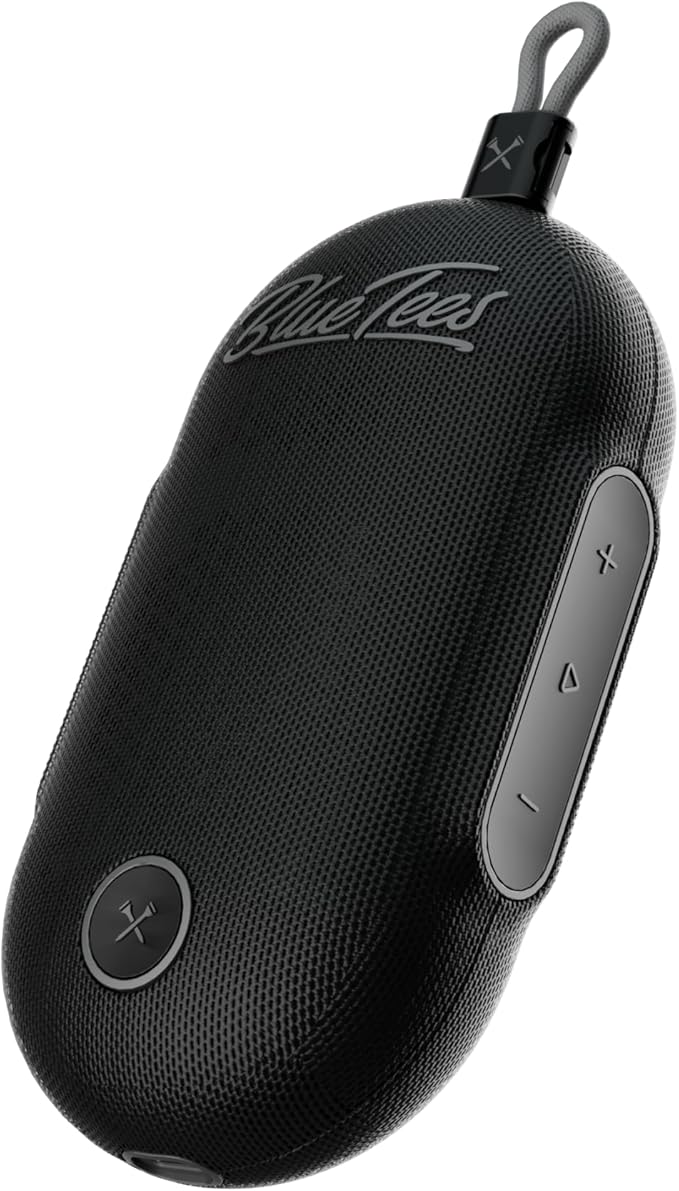 Blue Tees Golf Player Go - Compact GPS Speaker, Bluetooth Music & Audible GPS Distances, Auto Course Recognition, IPX7 Waterproof, 40,000+ Preloaded Courses, 16+ Hours Battery, Built-in Magnetic Strip