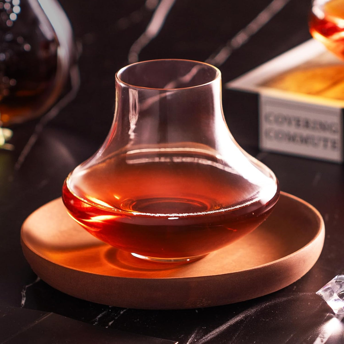 Shot Glasses, Cognac Glasses Set of 2, Crystal Vintage Glass, 9.4oz Stemless Brandy Glass, Unique Whiskey Glass for Home Bar, Clear Snifters Glasses for Wedding, Party, Home