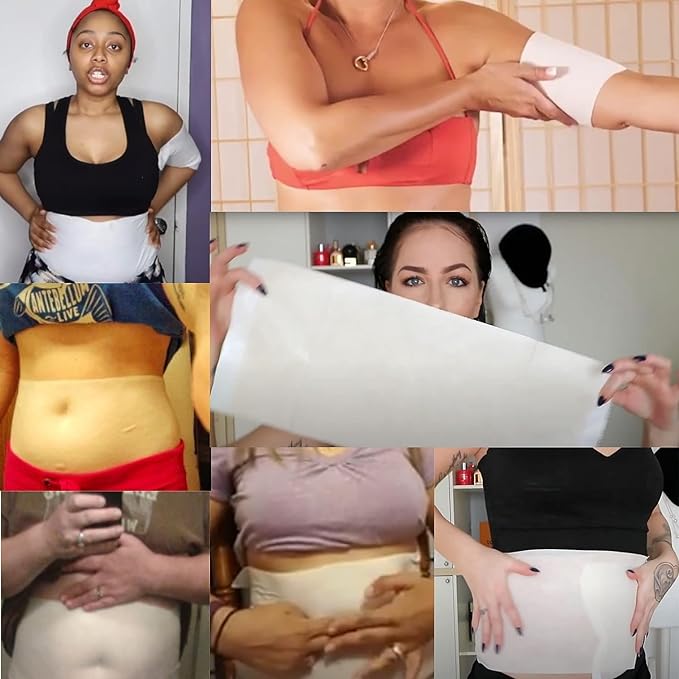 Body Wrap With Guarana, Green Tea, and Seaweed Wraps Works for Stomach Belly Legs Arms Abdomen. 6 Wraps + Gel