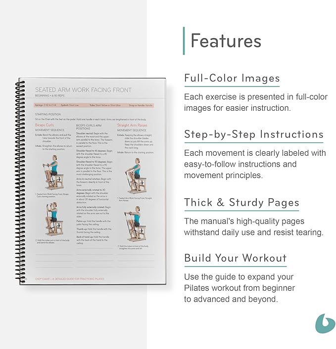 Balanced Body Exo Chair Guide, Pilates Exo Chair Guide for Workout Equipment, for Home Gym or Studio Use.